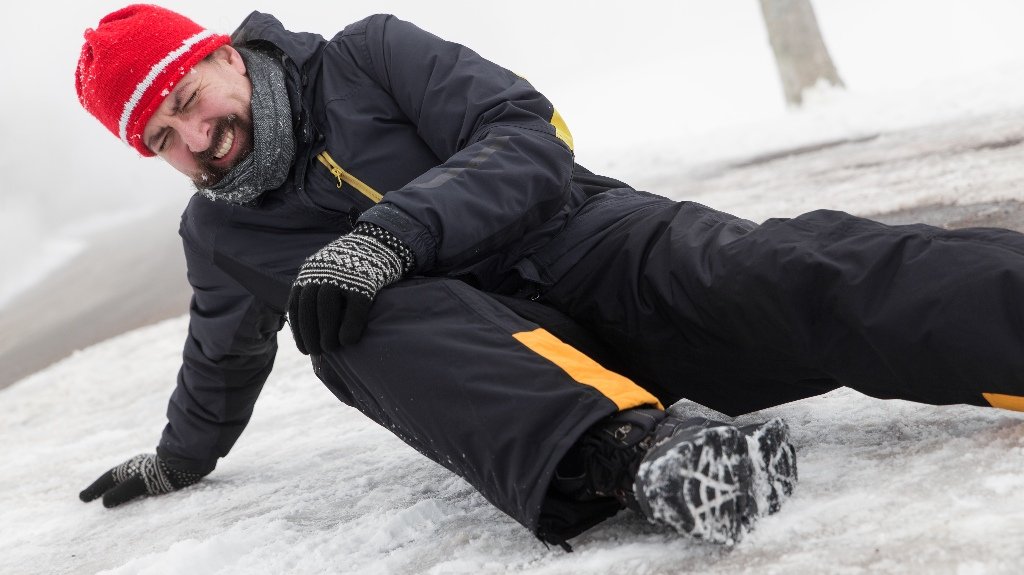 The man slipped and fell on the ice Weather Related Slip And Fall In Illinois Due To Ice Accumulation